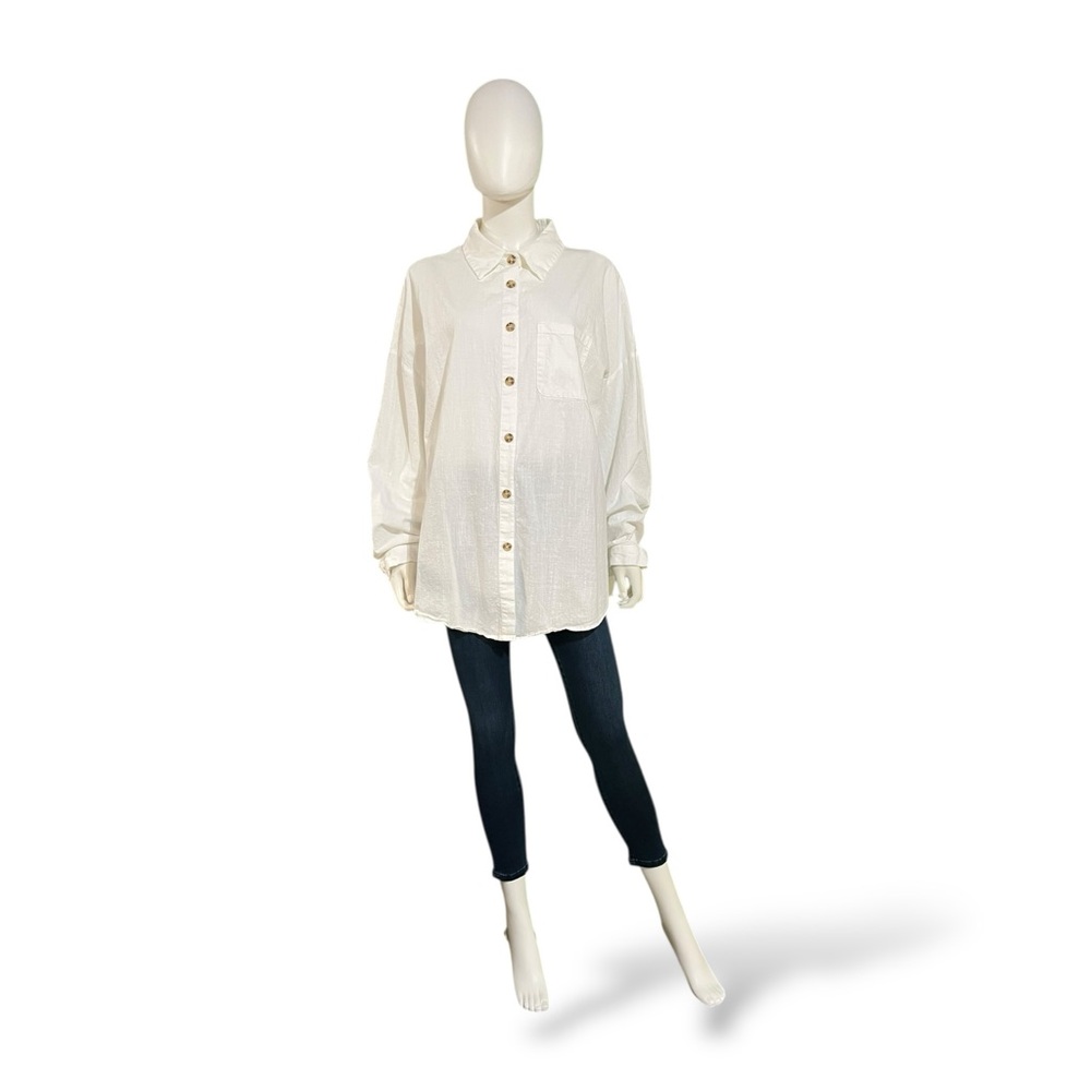 In'Voland White Long Sleeve  Shirt, 24W